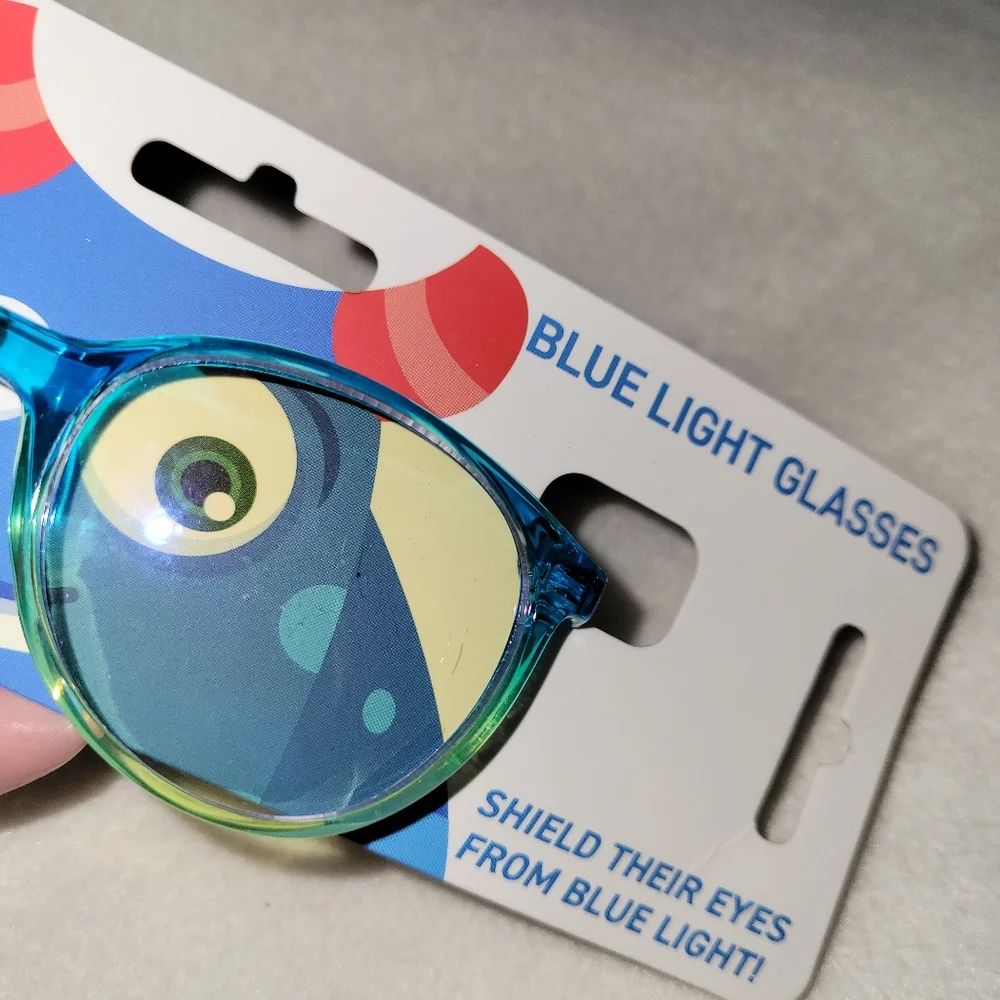 ICU Eyewear Kids Youth Screen Vision Blue Light Filtering Blue Oval Glasses New